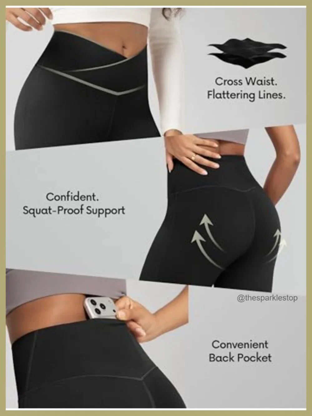 Crossover Flare Leggings Yoga Pants Bootcut with Back Pocket